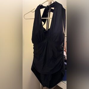 Black halter miracle suit